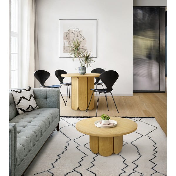 Okrugli stolić s pločom u dekoru hrasta 78x78 cm Soft - Woodman-image-4