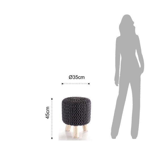 Sivi pleteni puf Tomasucci Knit-image-1