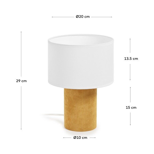 Senf žuta/bijela dječja stolna lampa Bianella – Kave Home-image-4