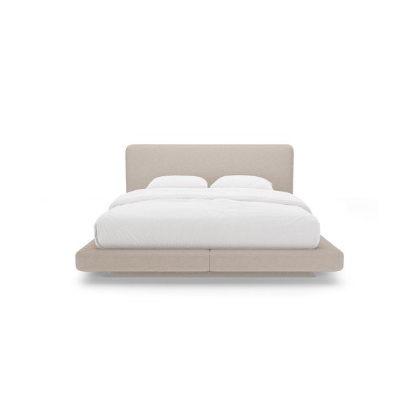 Svjetlo smeđi tapecirani bračni krevet 160x200 cm Linea – Micadoni -image-3