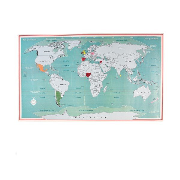 Karta za struganje 87x52 cm World Map – Rex London