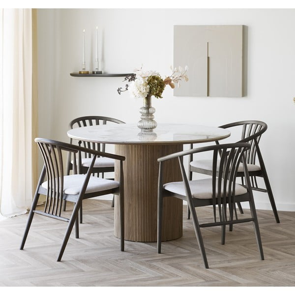 Okrugao blagovaonski stol s pločom stola u mramornom dekoru ø 120 cm Athens – House Nordic-image-1