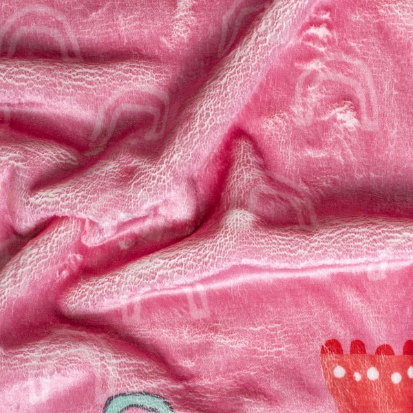 Roza dječja deka od mikrofibre 140x110 cm Hola - Moshi Moshi-image-1