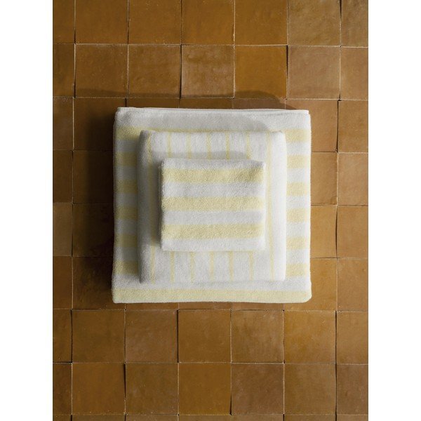 Svijetlo žuti/bijeli ručnici u setu 2 kom od organskog pamuka od frotira 30x50 cm Arto – Blomus-image-1