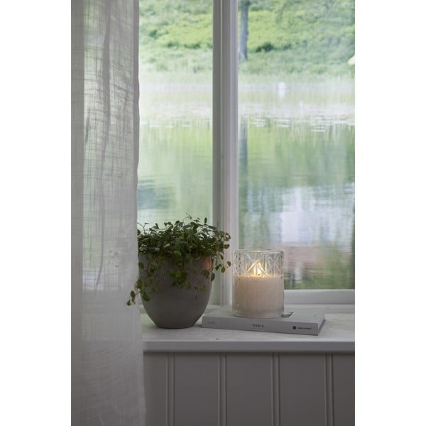 Bijela LED voštana svijeća u Star Trading Flamme Romb staklu, visina 12,5 cm-image-3