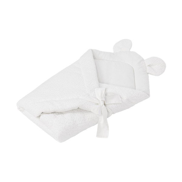 Bijeli pokrivač za povijanje od boucle tkanine 35x65 cm – Meowbaby-image-1