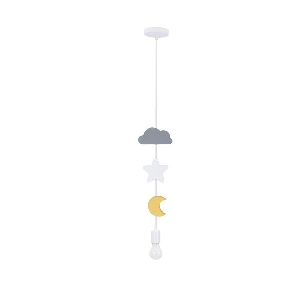Žuta /svijetlo plava viseća svjetiljka s tekstilnim sjenilom Single – Candellux Lighting-image-1