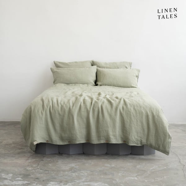 Svjetlo zelena lanena posteljina za bračni krevet 200x200 cm - Linen Tales