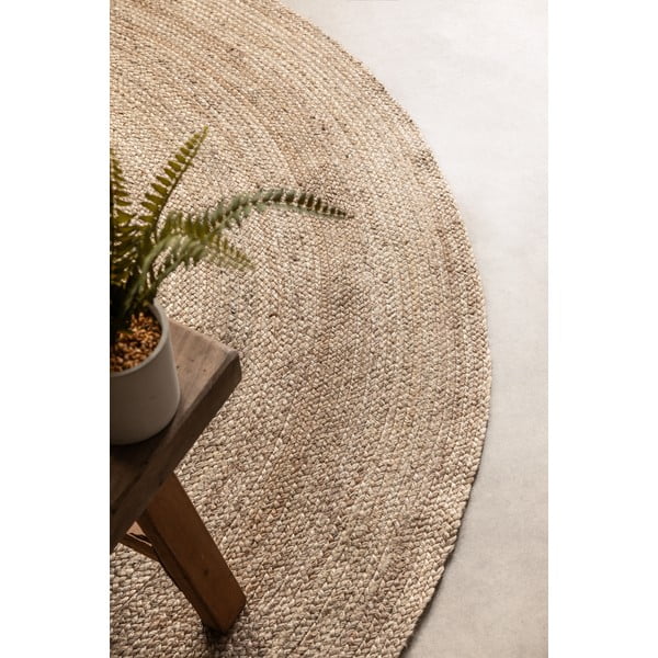 Sivo-bež obostrani juten okrugao tepih ø 100 cm Braided – Hanse Home-image-4