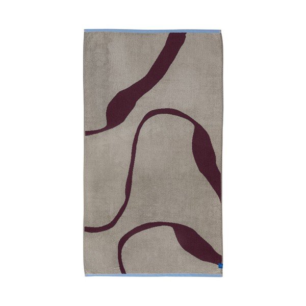 Bordo/sivo-bež ručnik od organskog pamuka od frotira 70x133 cm Nova Arte  – Mette Ditmer Denmark