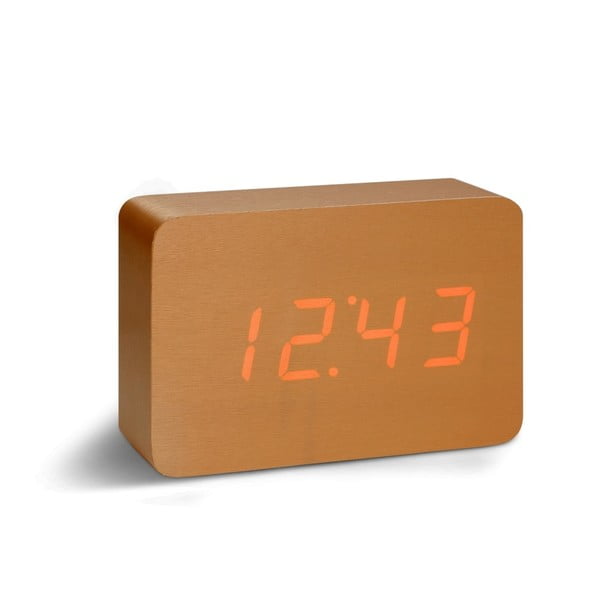 Narančasta budilica s crvenim LED zaslonom Gingko Brick Click Clock