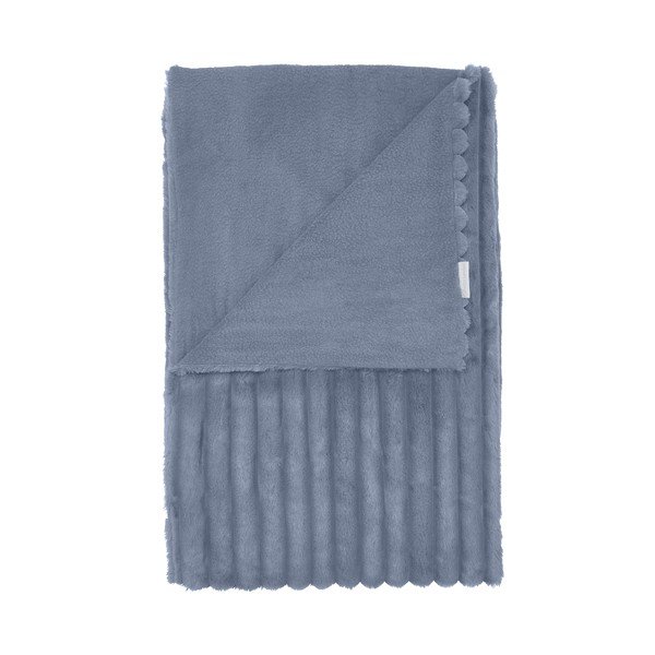Plava deka od mikropliša 130x170 cm Cosy Ribbed – Catherine Lansfield
