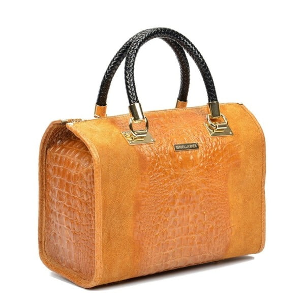 Konjak smeđa kožna torbica Isabella Rhea Kleo Cognac