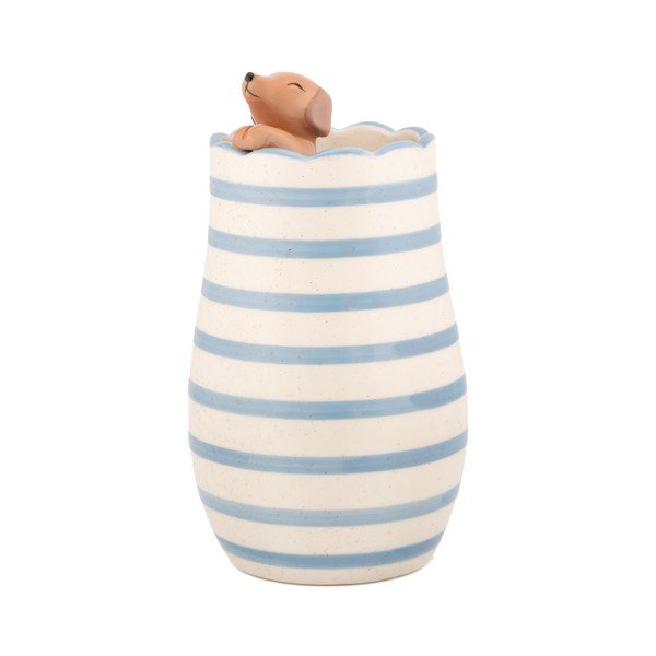 Bijela vaza od dolomita (visina 18,5 cm) Peeking Sausage Dog – Sass & Belle