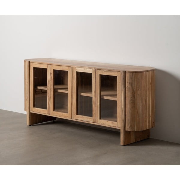 Vitrina od masivnog bagrema u prirodnoj boji 180x80x40 cm Creel – Ixia-image-1