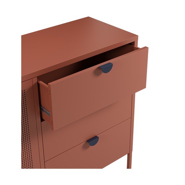 Metalna komoda boja terakote 140x90x40 cm Sayla – Marckeric-image-3
