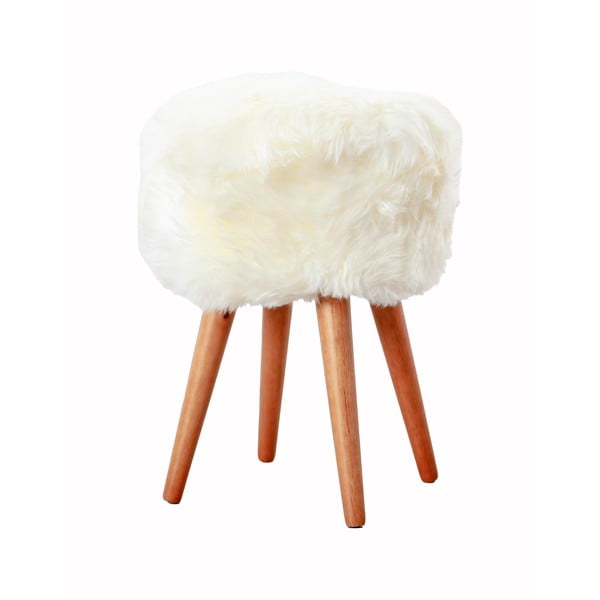 Stolica Stolica sa sjedalom od bijelog ovčjeg krzna Native Natural, ⌀ 30 cm