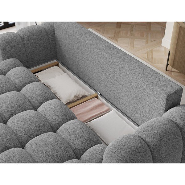 Siva sklopiva sofa od bouclé tkanine 256 cm Cotonn – ELTAP-image-4