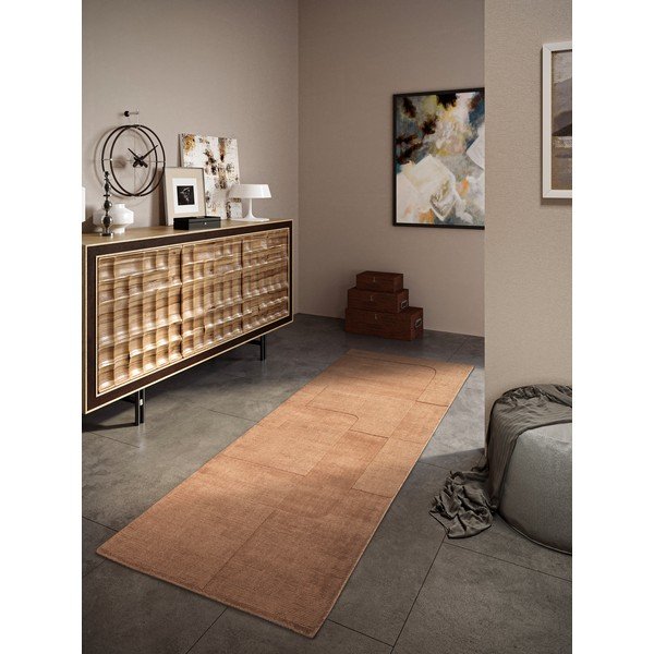 Smeđa ručno rađena vunenia staza 80x250 cm Charlotte – Villeroy&Boch-image-1