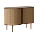 Smeđa/svjetlo smeđa komoda u dekoru hrasta s kliznim vratima 100x67x50 cm Audacious – UMAGE