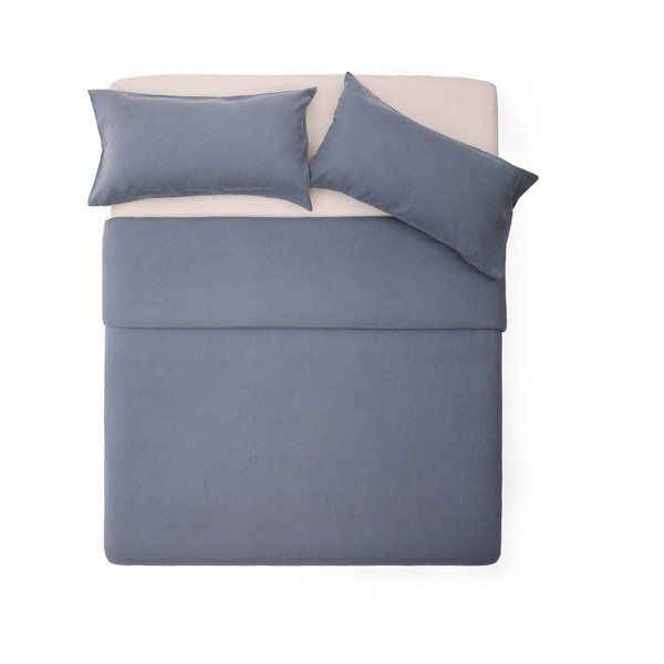 Posteljina prljavo plava za bračni krevet/za produženi krevet od mješavine lana 240x220 cm Simmel – Kave Home