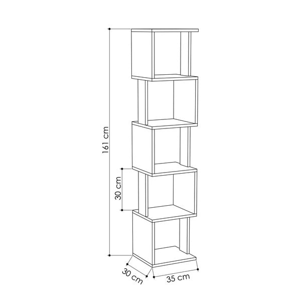 Bijela/natur polica u dekoru hrasta 35x161 cm Piri - Kalune Design-image-2