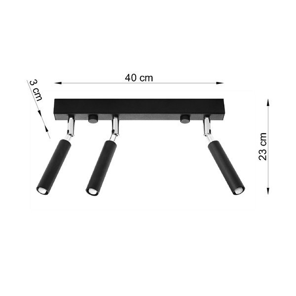 Crna stropna svjetiljka Sollux Tiden Trio-image-3