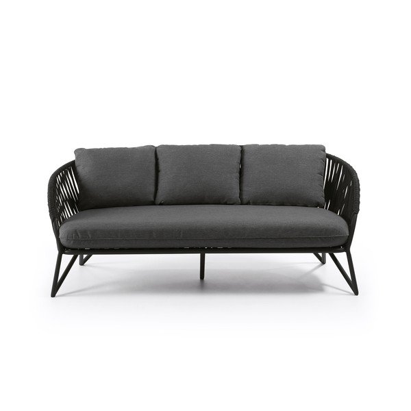 Crna vrtna sofa Kave Home Branzie