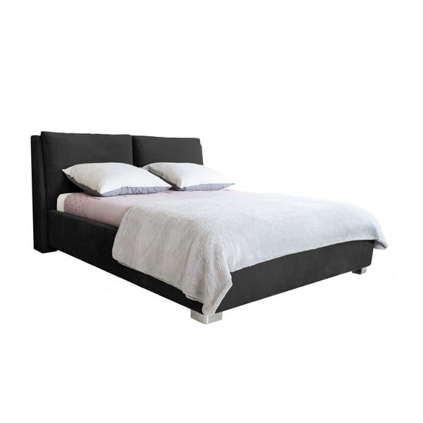 Crni bračni krevet Mazzini Beds Vicky, 140 x 200 cm