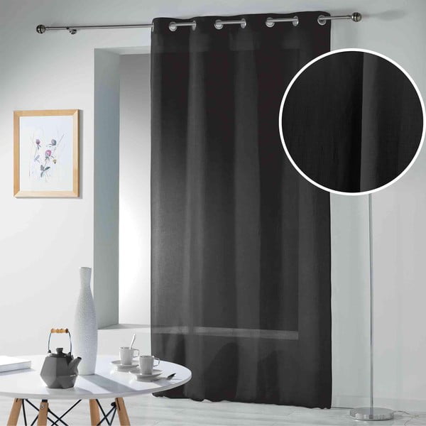 Crna prozirna zavjesa 140x280 cm Telma – douceur d'intérieur-image-3
