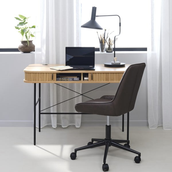 Radni stol u dekoru hrasta 60x120 cm Nola - Unique Furniture-image-1