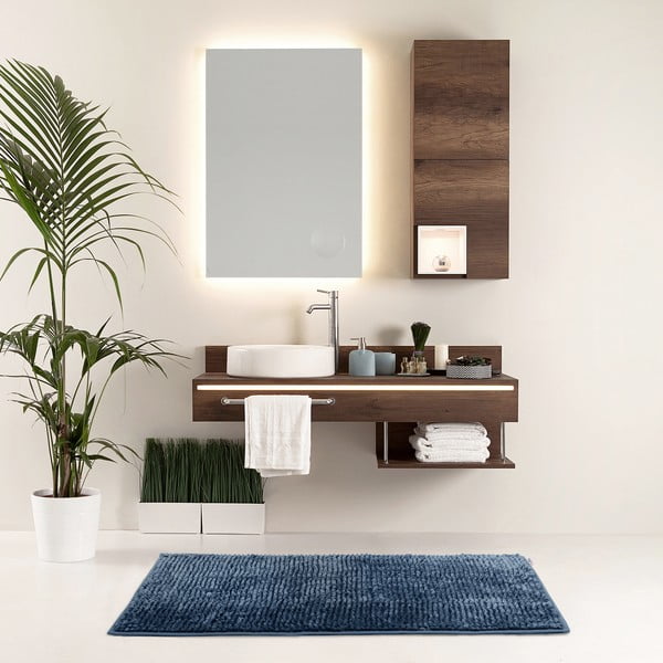 Tamno plava kupaonska prostirka 60x90 cm Bati – Restilo-image-1