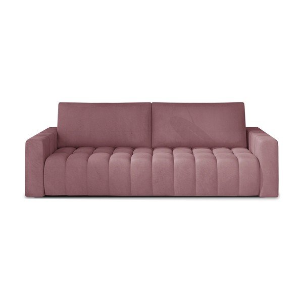 Ružičasta baršunasti sklopiva/s prostorom za odlaganje sofa 247 cm Lazaro – ELTAP
