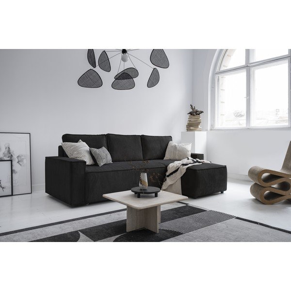 Antracitno siva sklopiva kutna garnitura od samta (promjenjiva) Brave Dave – Miuform-image-2