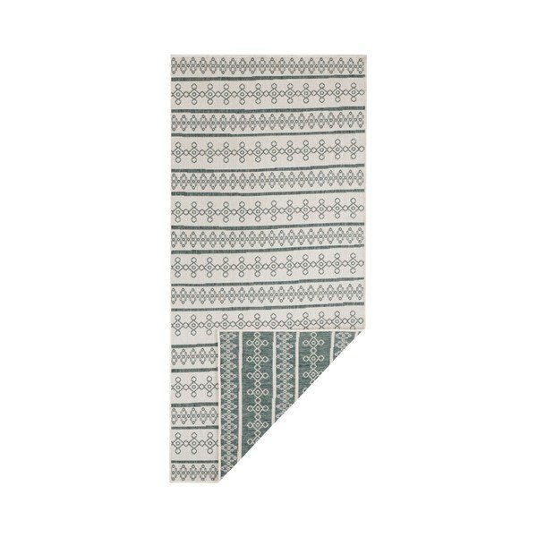 Zeleno-krem dvostrani tepih prikladan za vanjsku Bougari Madeiru, 200 x 290 cm