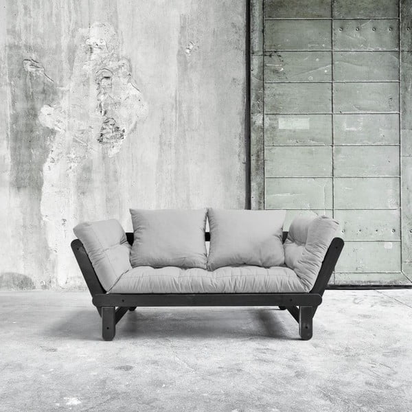 Sofa na razvlačenje Karup Beat crna / svijetlo siva