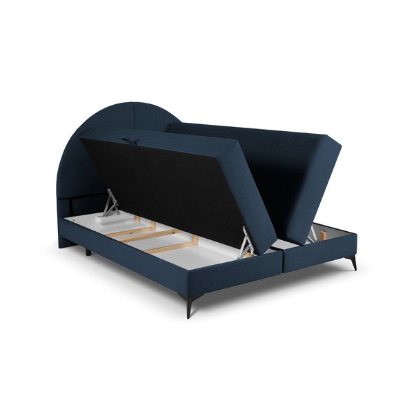 Tamnoplavi boxspring krevet s prostorom za pohranu 180x200 cm Sunset - Cosmopolitan Design-image-4