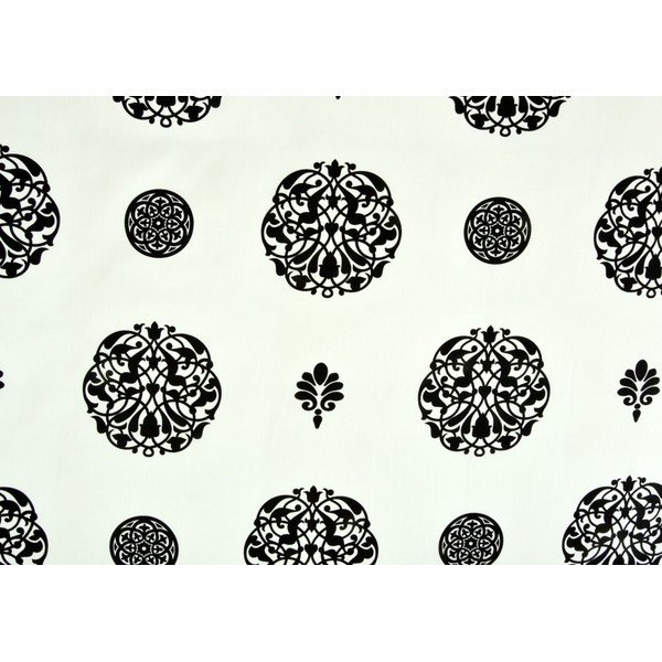 Crno bijela posteljina za krevet za jednu osobu od pamučnog satena 140x200 cm Ornament -image-1