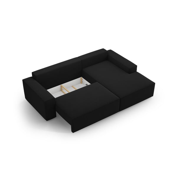 Crna sklopiva kutna garnitura (s desnim kutom) Jodie – Micadoni Home-image-4