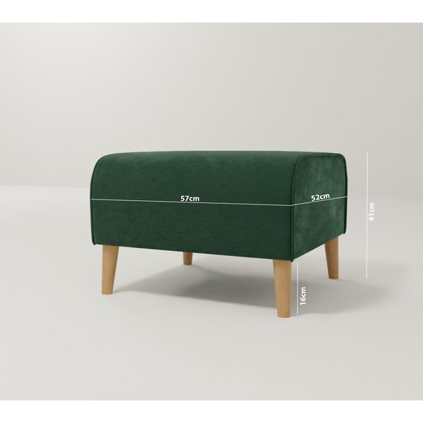 Tamno zeleni baršunast tabure Carole – Ropez-image-3