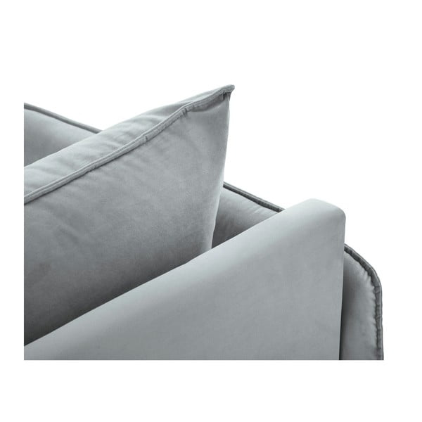 Svijetlo siva baršunasta ležaljka Cosmopolitan Design Vienna, lijevi kut-image-3