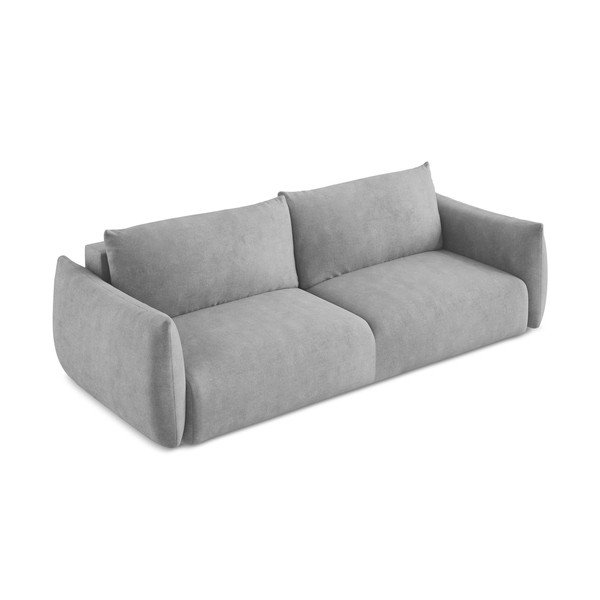 Svijetlo siva sklopiva sofa od šenila 230 cm Leila – Makamii-image-3