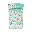 Mentol zelena pamučna dječja posteljina za krevet za jednu osobu 140x200 cm Fantastic – Good Morning