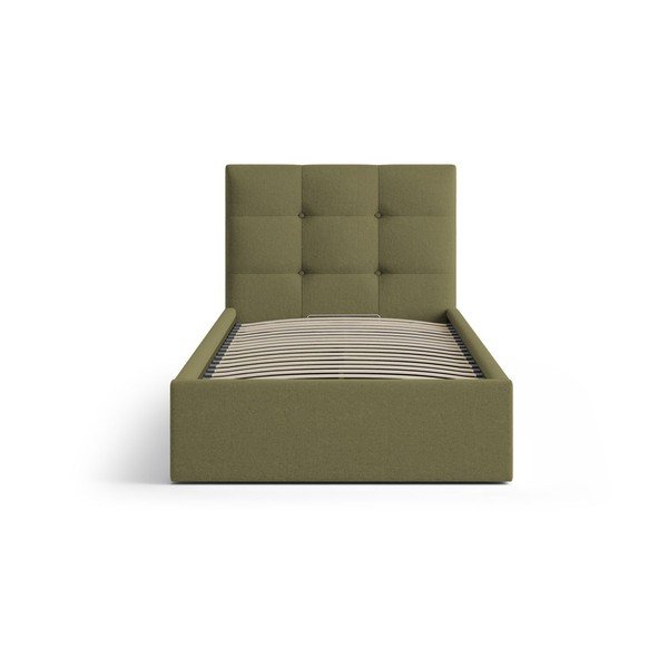 Zeleni tapecirani krevet s prostorom za odlaganje s podnicom 90x200 cm Phaedra – Micadoni -image-3