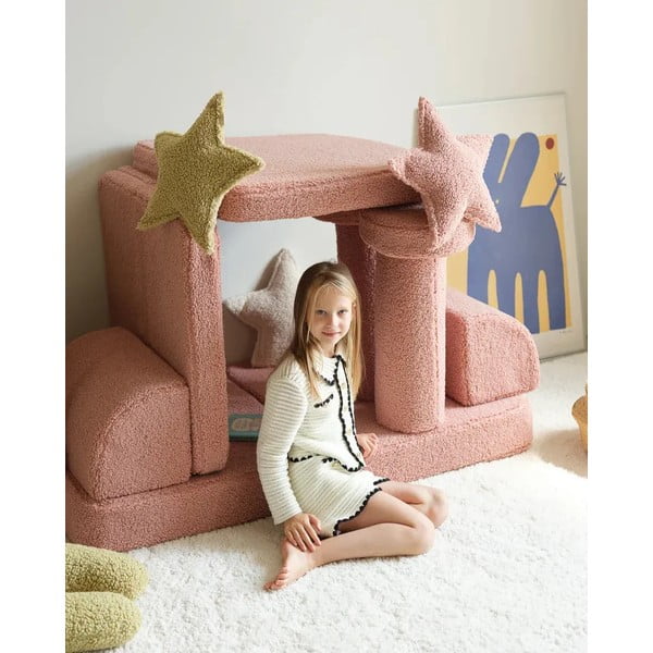 Zeleni dječji jastuk za sjedenje od bouclé tkanine Star – Wigiwama-image-4