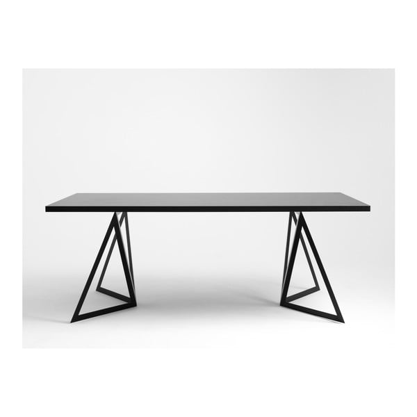 Blagovaonski stol s crnom pločom Custom Form Sherwood Dark, 200 x 100 cm