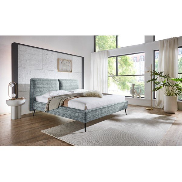 Plavi tapecirani bračni krevet bez podnice 160x200 cm Infinity – Meise Möbel-image-1