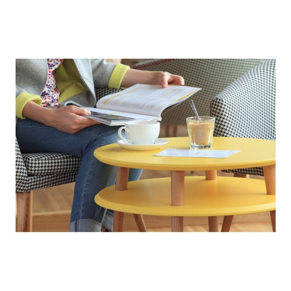 Tamno sivi stolić za kavu s prirodnim Ragaba UFO nogama, Ø 70 cm-image-1