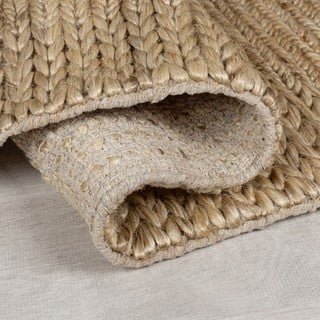Ručno rađena staza od kenafa u prirodnoj boji 60x230 cm Drew Border – Flair Rugs