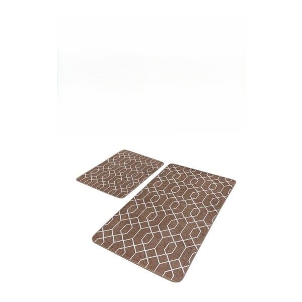Smeđe od samta kupaonske prostirke u setu 2 kom 60x100 cm – Mila Home